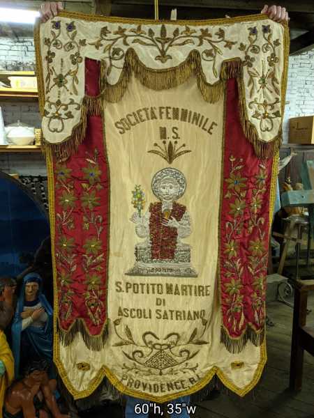 Saint-Potito-Providence-RI-Raised-Embroidery-Goldwork-Banner