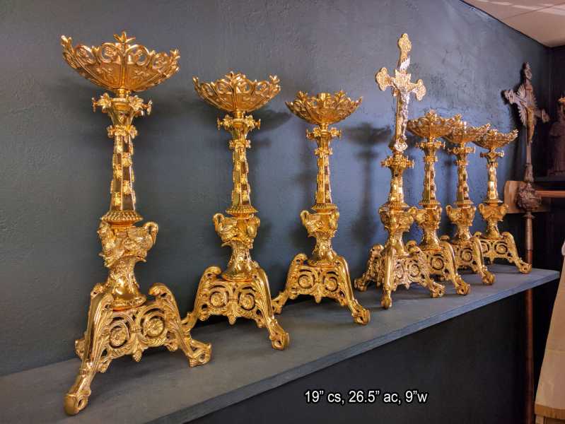 An-Incredible-Pelican-Piety-Bees-Candlestick-Altar-Cross-Set