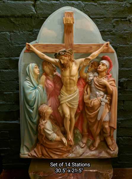Plaster-Antique-Stations-of-the-Cross