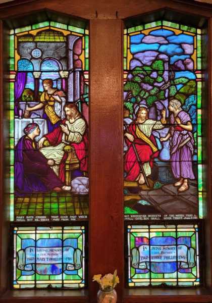 52x22 Jesus at the Home of Martha and Mary -- Jesus and Samaritan Woman at the Well