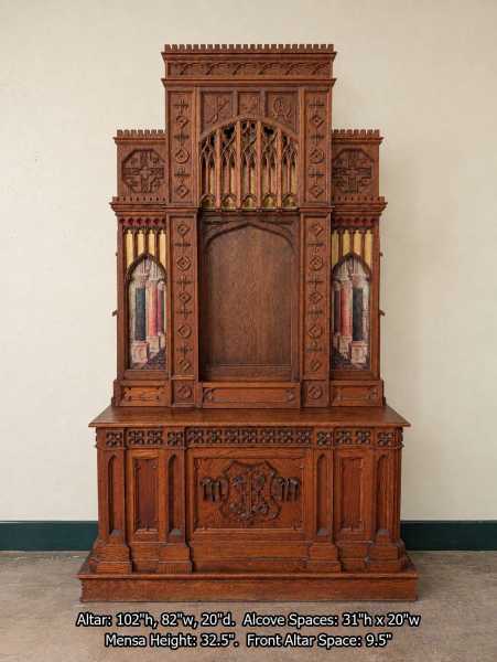 Antique-Gothic-Carved-Wood-Altar-102